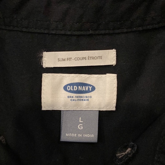 Old Navy Black Button Up Mens Large - Picture 2 of 7